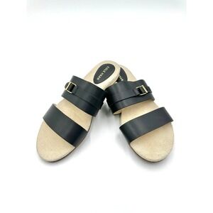 Like New COLE‎ HAAN Francine Demi Slide Sandal Womens 8B Black Leather